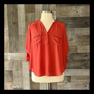 Torrid 0 burnt orange Harper top minimalist neutral gorpcore classic jewel tone